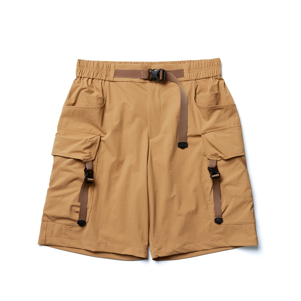 Wisdom Twill Buckle-Pockets Shorts (Khaki)