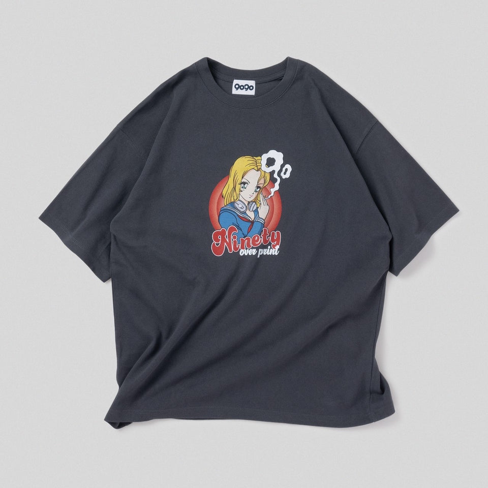 9090 × over print School Girl Tee