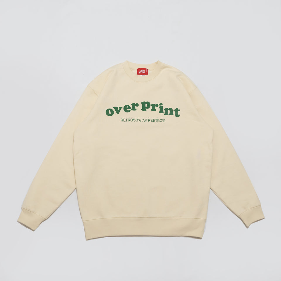 Over Print UNIFORM Sweat Shirt (Ivory)