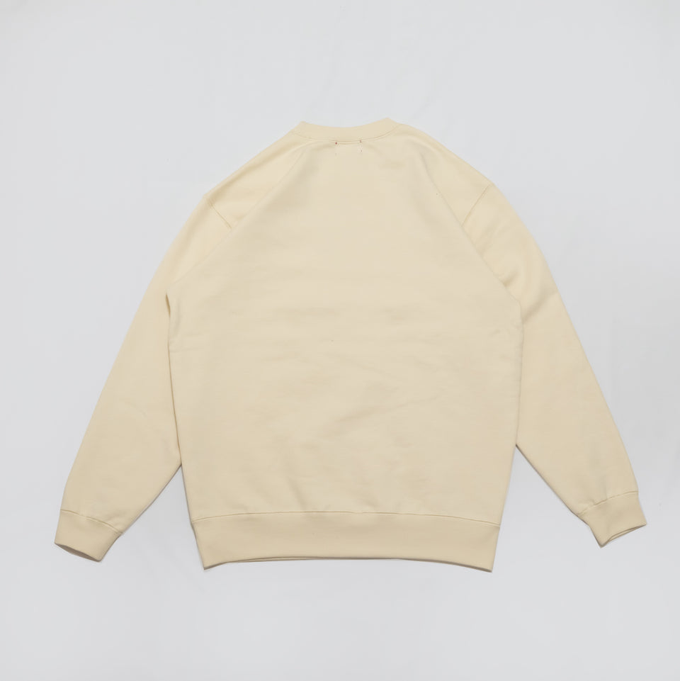 Over Print UNIFORM Sweat Shirt (Ivory)