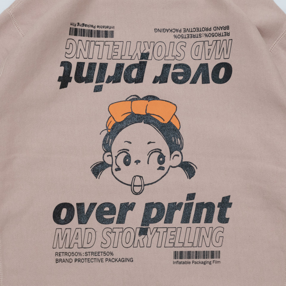 Over Print DEFORMED Sweat Shirt (Pink)