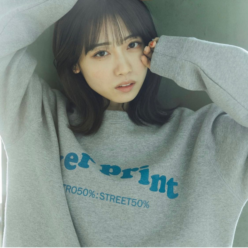 Over Print UNIFORM Sweat Shirt (Gray)