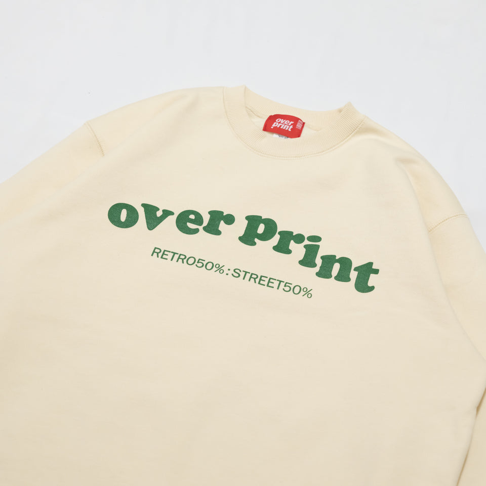 Over Print UNIFORM Sweat Shirt (Ivory)