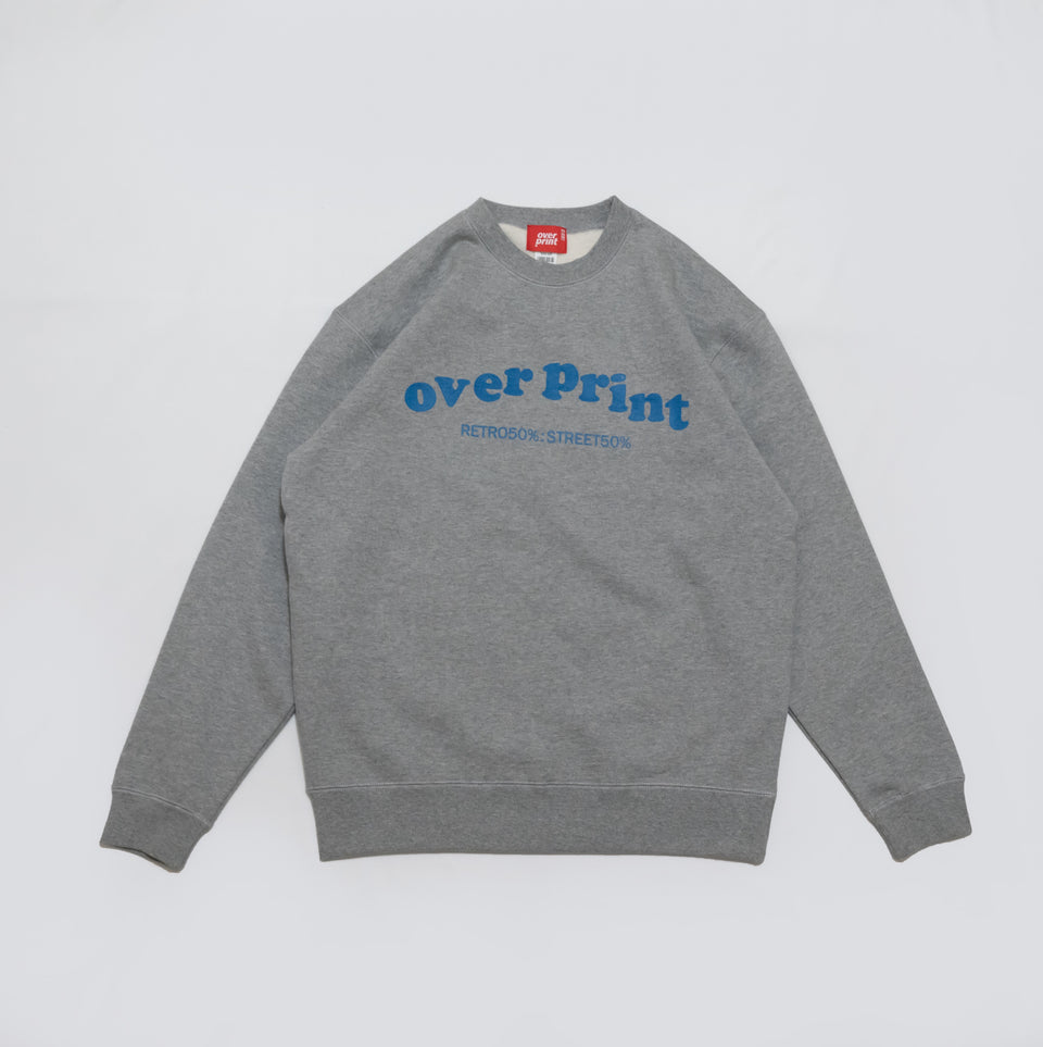 Over Print UNIFORM Sweat Shirt (Gray)